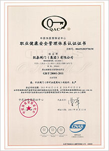 职业健康安全管理体系认证